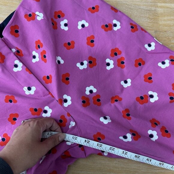 Boden Pink Red Floral Sorrento Ankle Skimmer Resort Pants 10P Ditzy Boho Preppy - Picture 13 of 13